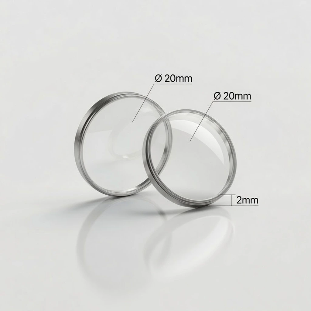 D20x2 mm Lazer Kaynak Koruma Camı iç yapı / kesit görseli